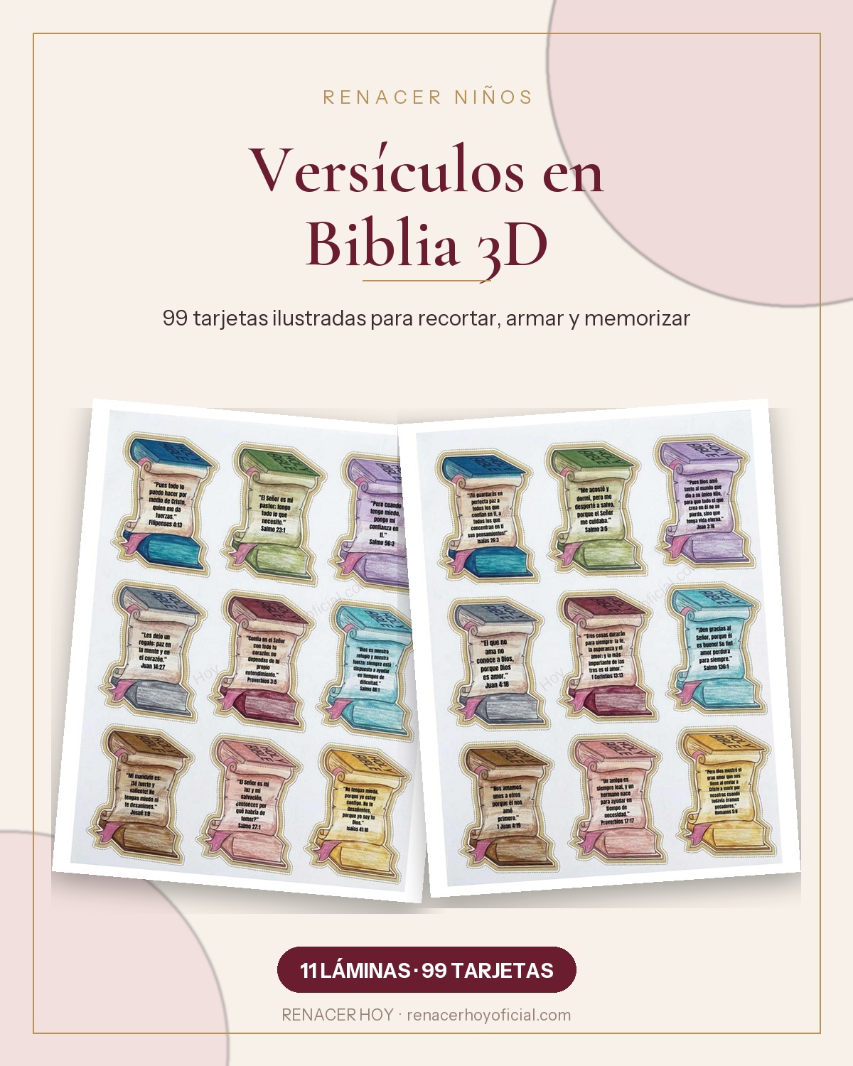 Portada de Versículos en Biblia 3D — 99 Tarjetas