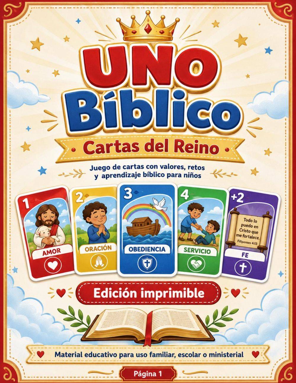 Portada de UNO Bíblico — Cartas del Reino